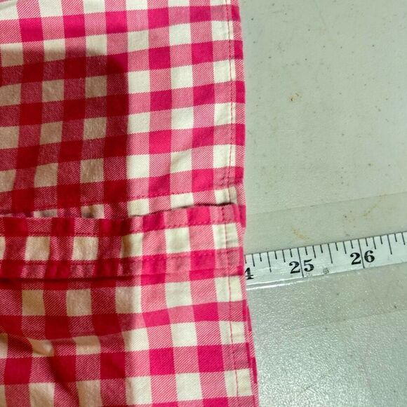 Talbots Pink Check Plaid‎ Button Down Medium Pet Chore Barn Country 100% cotton - Picture 6 of 10